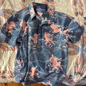 Chubbies Blue and Pink Casual popover Shirt polo - medium